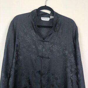 Bloomingdales Button Up Blouse Floral Print Pocket